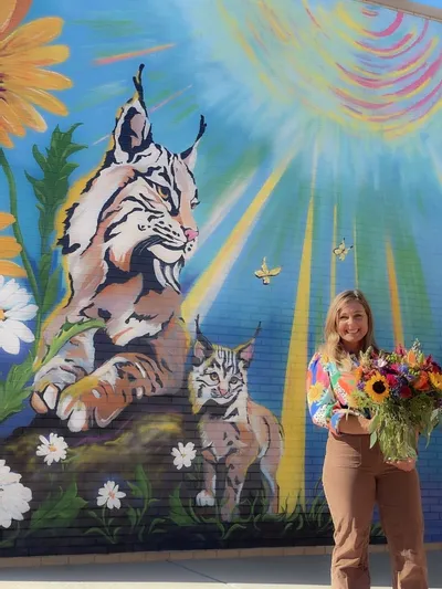 DIA mural — bobcat mascot panel