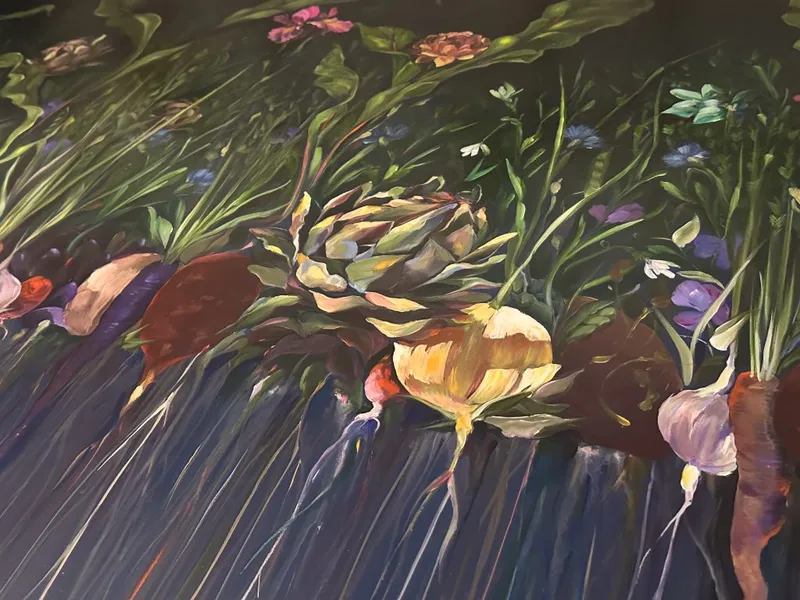 Iris Gem detail — brush texture and layered color