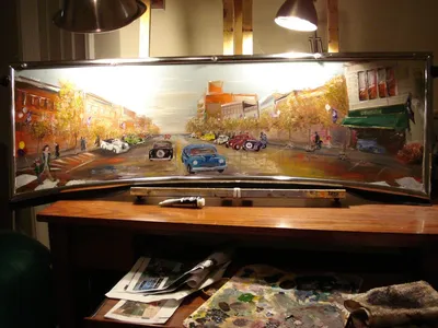 Vintage Model A window painting commission